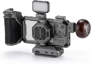 Tilta Khronos Ultimate Kit Compatible with iPhone 15 Pro | Cooling System/LED Light/Wooden & PD Focus Handle/SSD Holder Included | TK-IP15-PD-SG (Space Gray, Pro)