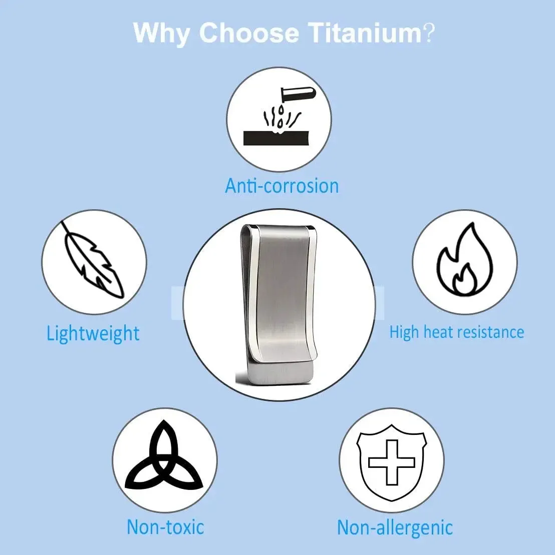 Titanium Money Clip for Men