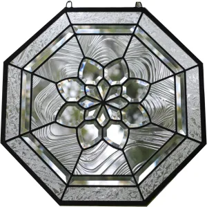 TMI ART PANEL 20x20 inches All Clear Stained Glass Octagon Beveled Window Panel TMM4