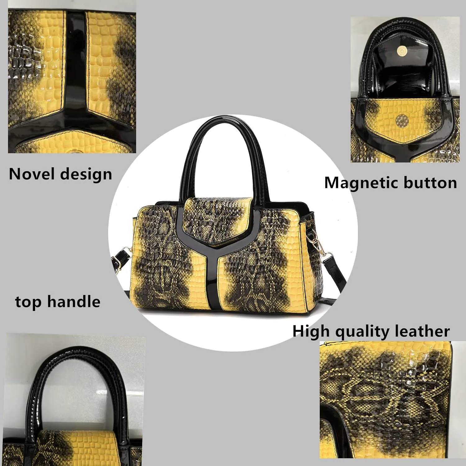 Top handle Satchel bags Shoulder Crossbody Purse Retro Crocodile Hobo Handbag Cluth Purse for Women