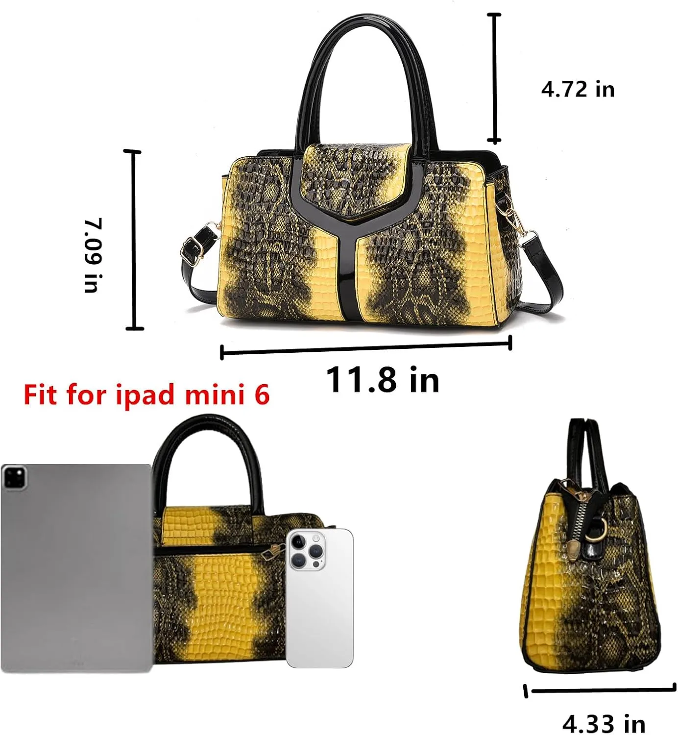 Top handle Satchel bags Shoulder Crossbody Purse Retro Crocodile Hobo Handbag Cluth Purse for Women