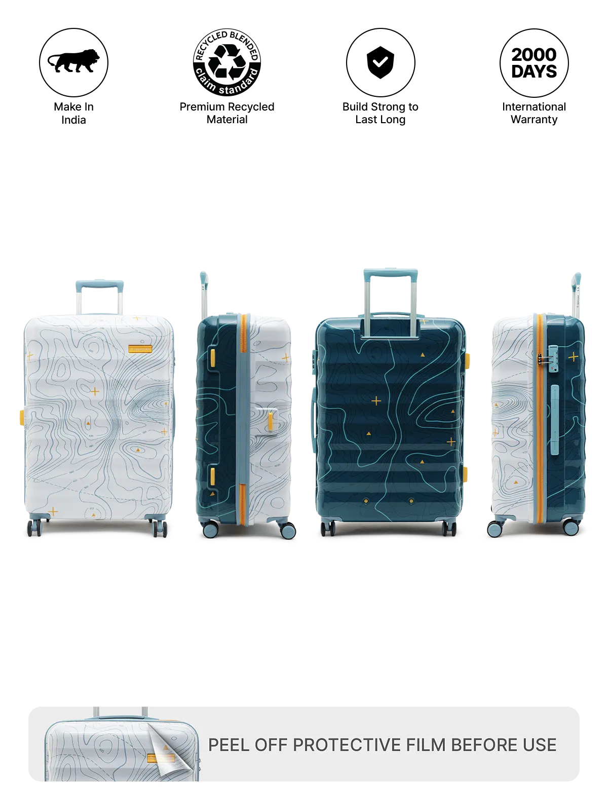 Topo White and Blue Set of 3 (S M L) Trolley