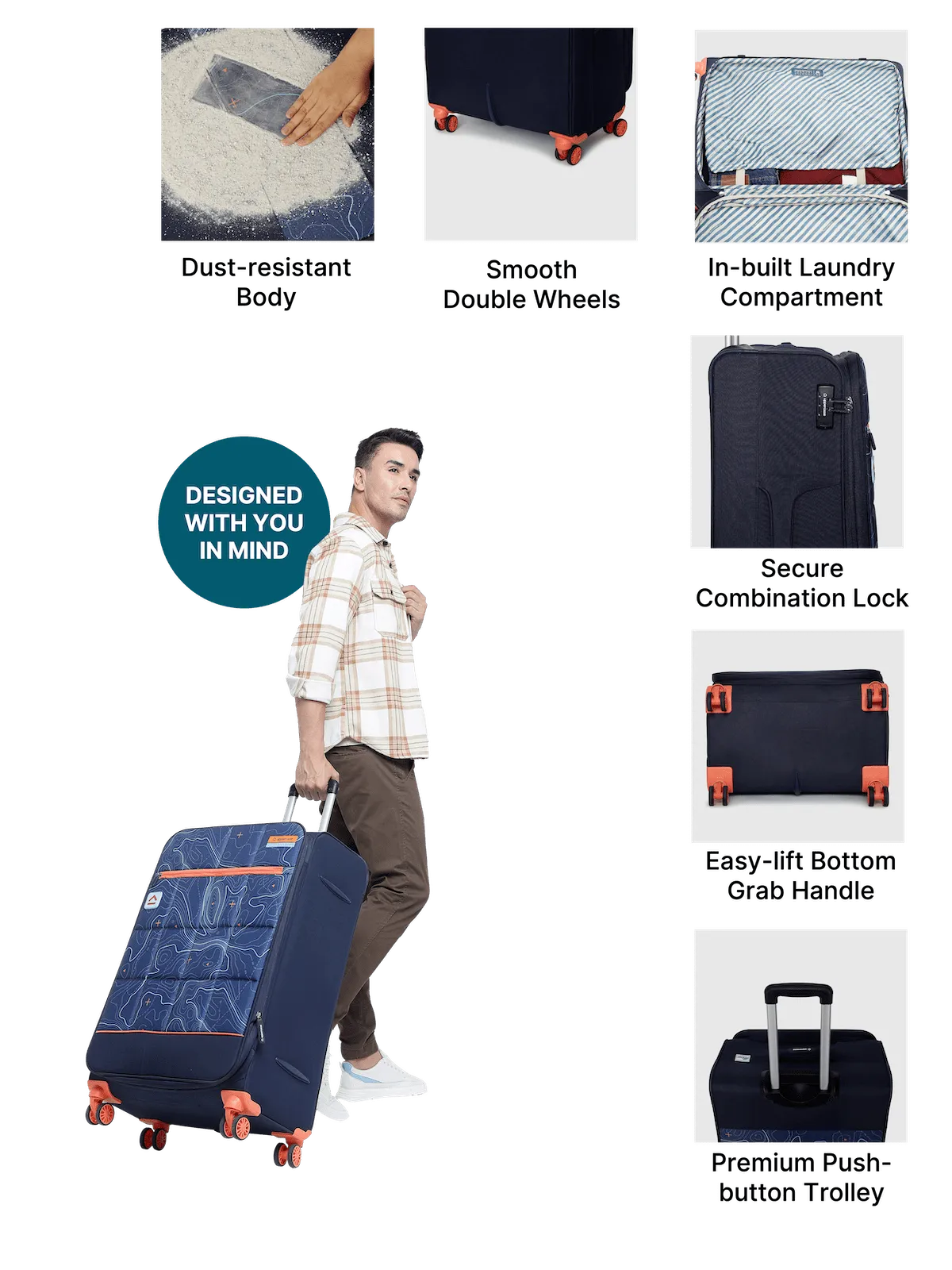 Topolite Blue Large Soft Trolley