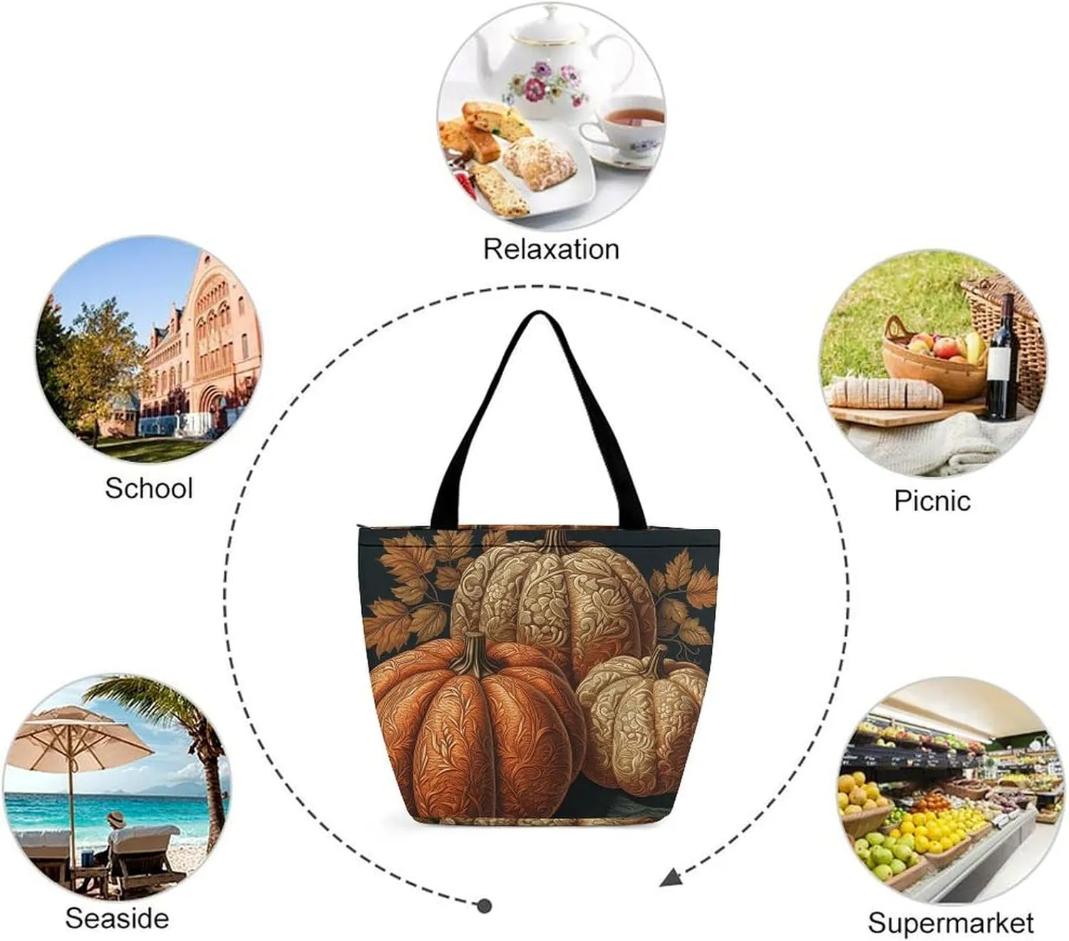 Tote Bag Reusable Grocery Bag Foldable Shopping Bag Extra Large Shoulder Bag Two White Puppies Tote Bag for Work