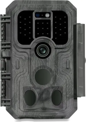 Trail Camera S5, Super-Low-Light Sensitivity Sensor, 48MP 1296p, Game Camera with No Glow 100ft Night Vision, 0.1s Trigger Speed Motion Activated, Waterproof