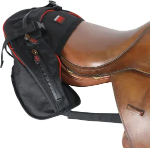 TrailMax English/Endurance Horse Saddle Bag for Trail-Riding, Featuring 3 Compartments & Quick Release Compression Straps