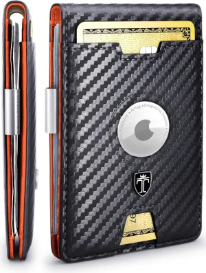 TRAVANDO AirTag* Wallet Mens Wallet with Money Clip Air Tag Wallet Card Holder RFID Blocking Bifold Gifts for Men