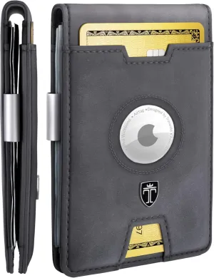 TRAVANDO AirTag* Wallet Mens Wallet with Money Clip Air Tag Wallet Card Holder RFID Blocking Bifold Gifts for Men