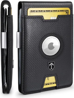 TRAVANDO AirTag* Wallet Mens Wallet with Money Clip Air Tag Wallet Card Holder RFID Blocking Bifold Gifts for Men