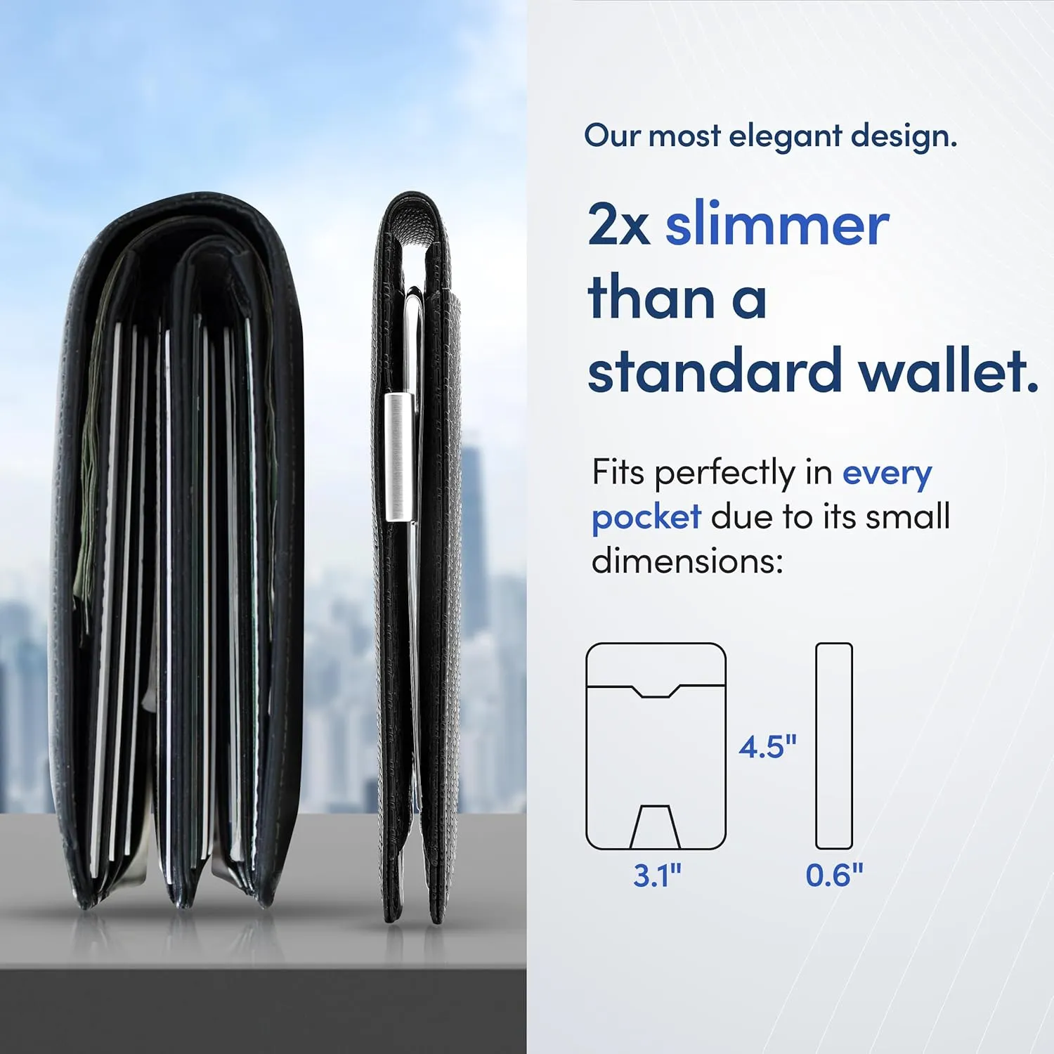TRAVANDO AirTag* Wallet Mens Wallet with Money Clip Air Tag Wallet Card Holder RFID Blocking Bifold Gifts for Men