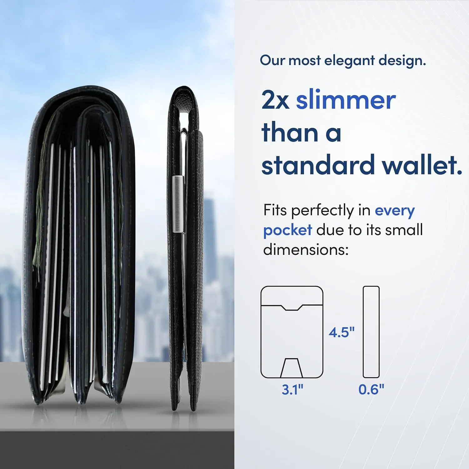 TRAVANDO Mens Slim Wallet with Money Clip AUSTIN RFID Blocking Bifold Credit Card Holder for Men with Gift Box