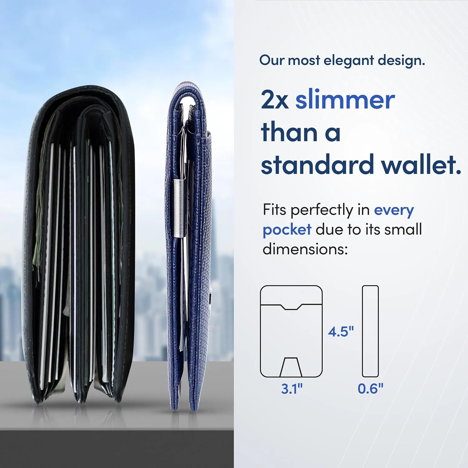 TRAVANDO Mens Slim Wallet with Money Clip AUSTIN RFID Blocking Bifold Credit Card Holder for Men with Gift Box