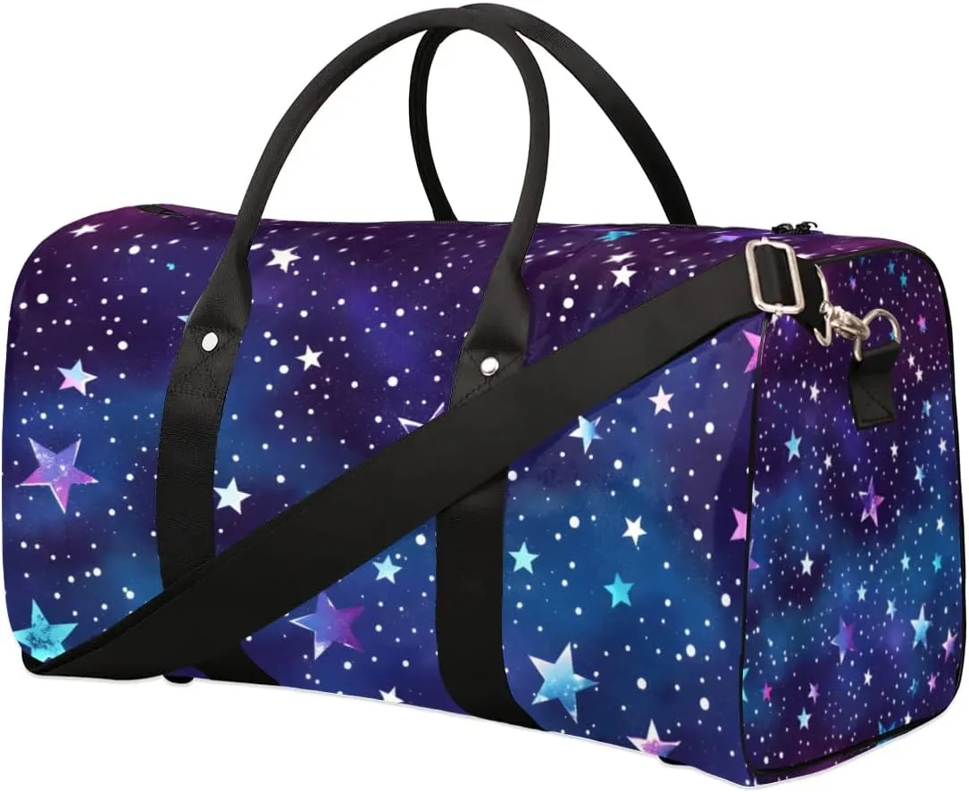 Travel Duffle Bag Dots Stars Gym Bags for Men Women Travel Duffel Bags with Adjustable Shoulder Strap Carry On Weekender Bag