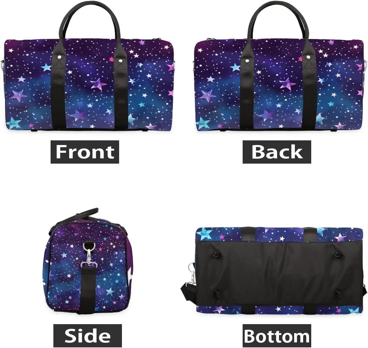 Travel Duffle Bag Dots Stars Gym Bags for Men Women Travel Duffel Bags with Adjustable Shoulder Strap Carry On Weekender Bag