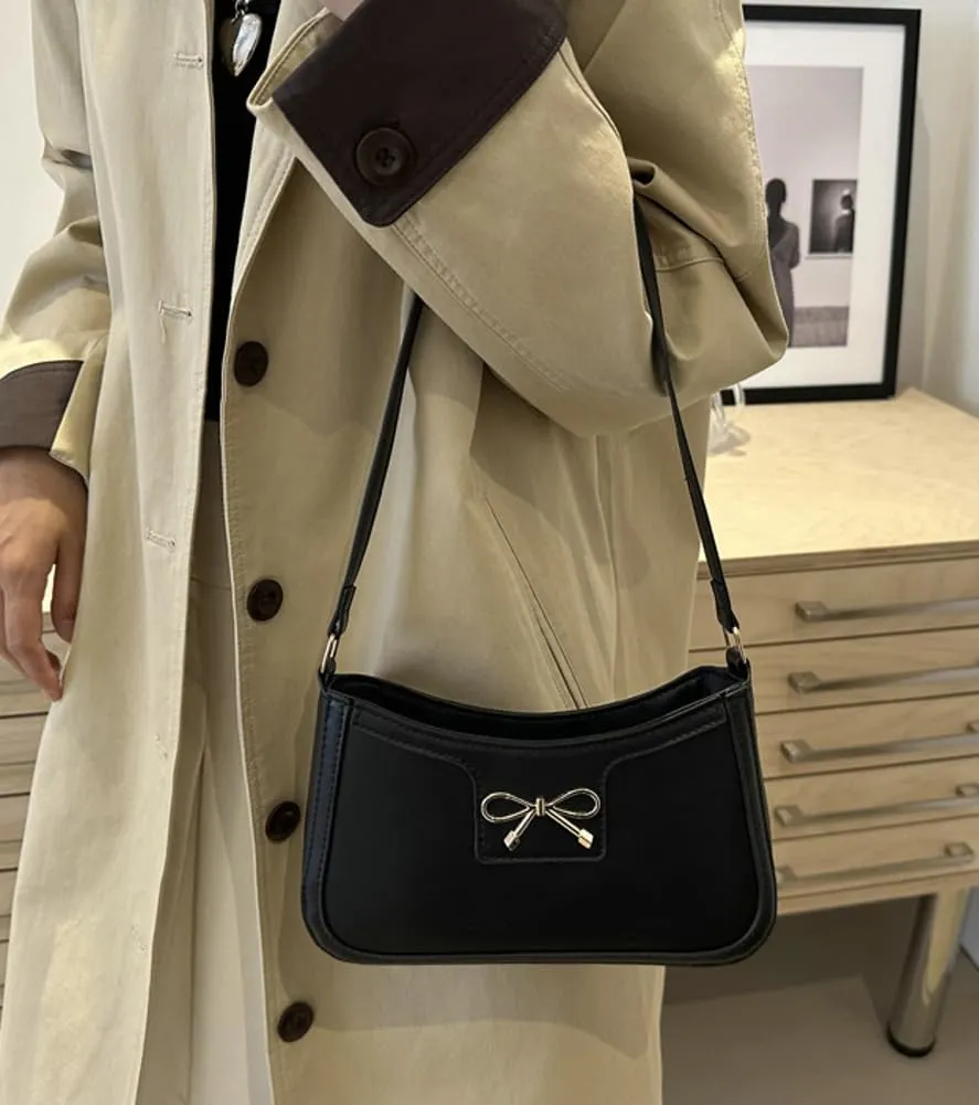 Trendy Bow Shoulder Bag for Women PU Leather Shoulder Purse Tote Bag Crossbody Purses for Work Travel 2025