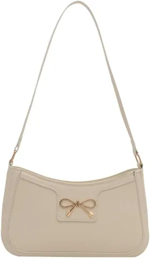 Trendy Bow Shoulder Bag for Women PU Leather Shoulder Purse Tote Bag Crossbody Purses for Work Travel 2025