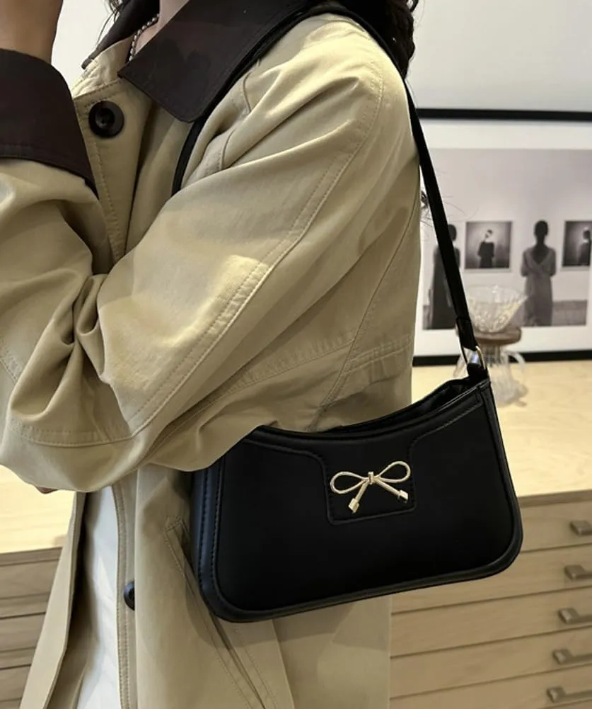 Trendy Bow Shoulder Bag for Women PU Leather Shoulder Purse Tote Bag Crossbody Purses for Work Travel 2025