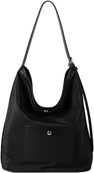 Trendy Nylon Underarm Bag for Women Lightweight Cross-body Purse for Daily Life Tote Bags with Contract Color