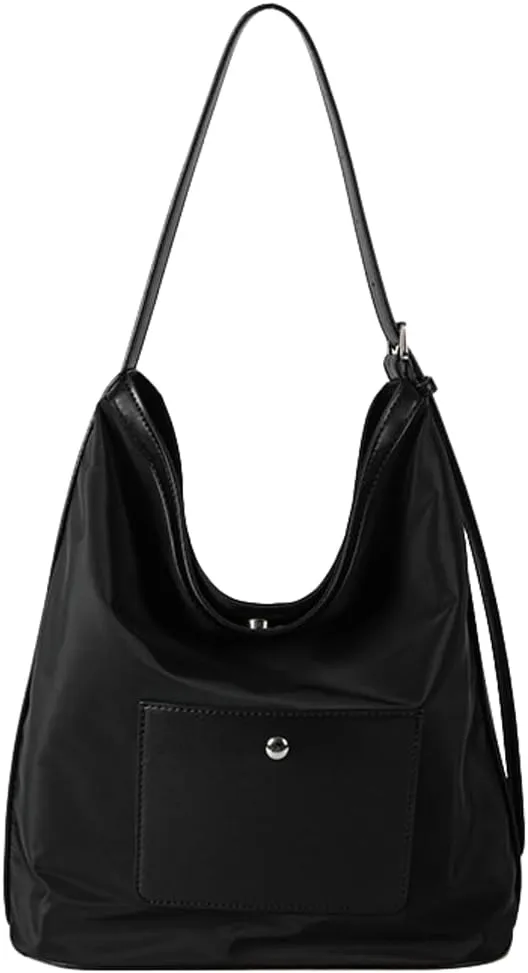 Trendy Nylon Underarm Bag for Women Lightweight Cross-body Purse for Daily Life Tote Bags with Contract Color