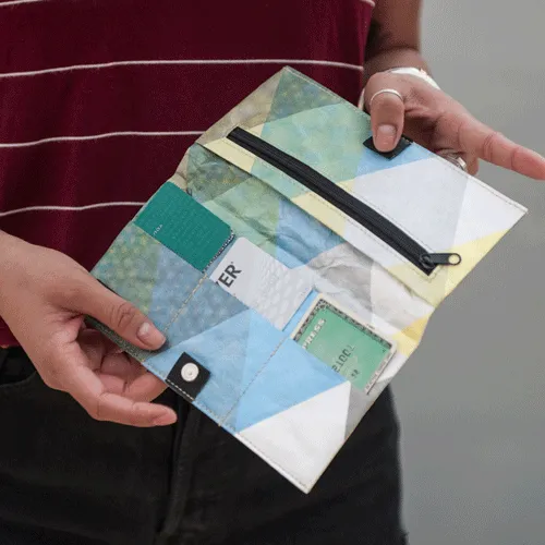 Triangle Moire | RFID Clutch Wallet