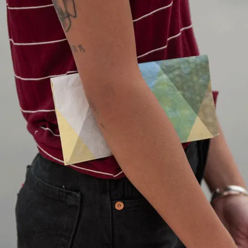 Triangle Moire | RFID Clutch Wallet