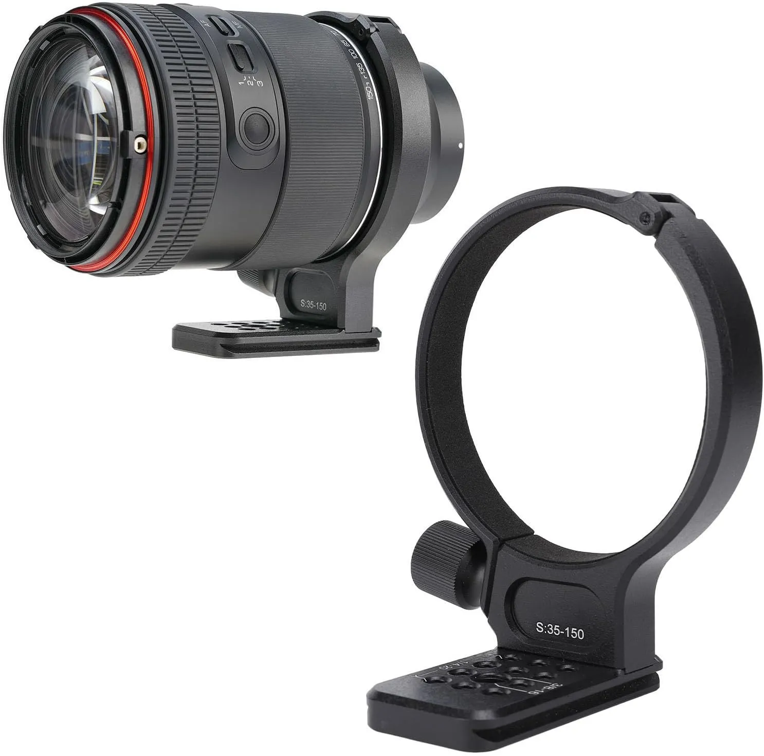 Tripod Mount Ring for SAMYANG AF 35 to 150mm, Lens Collar for, Tripod Mount Collar with 1/4 inch and 3/8 inch Screw Holes, 70mm Quick Release Plate