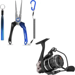 TRUSCEND Spinning Fishing Reel, Aviation Metal Material Body Reels, Smoother & Durable, Lockable Handy Fishing Pliers with Innovative Ergonomic Handle, Amazing Fishing Gear Gifts