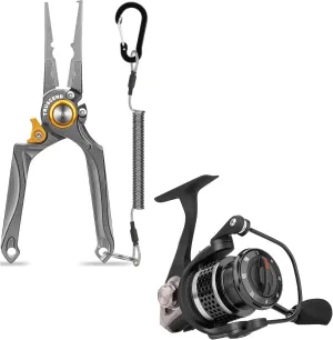 TRUSCEND Spinning Fishing Reel, Aviation Metal Material Body Reels, Ultra-Light & Powerful, Smoother & Durable, Lockable Handy Fishing Pliers with Innovative Ergonomical Handle, Amazing Fishing Gifts