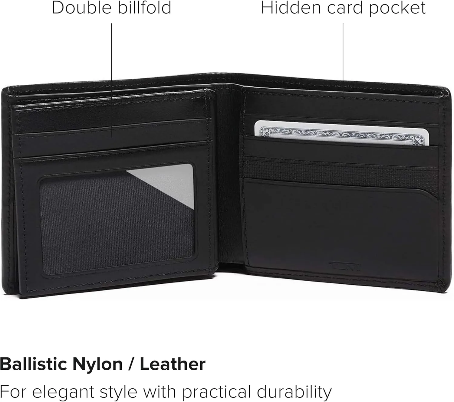 TUMI - Alpha Global Center Flip Passcase - Wallets for Men - Organized Bill Compartment & Hidden Pocket - 3.8" X 4.8" X 1.0" - Black