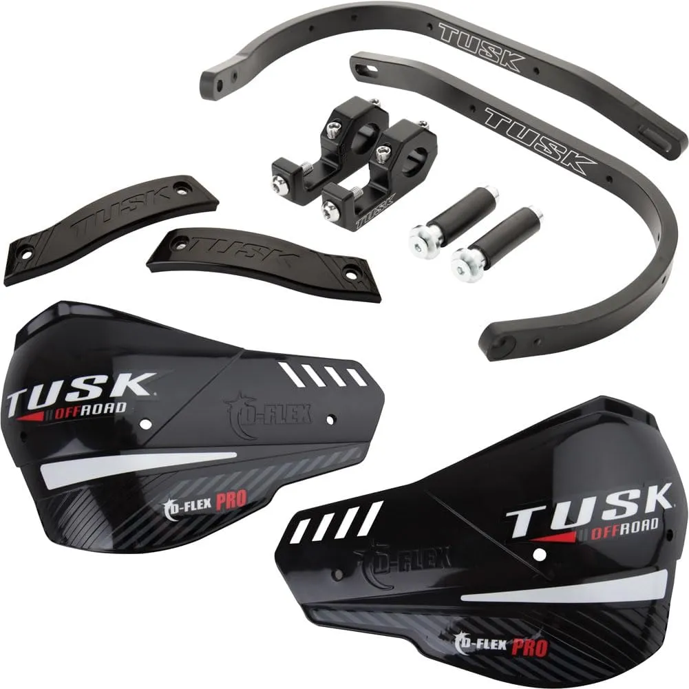 Tusk D-Flex Pro Adventure Handguards Black Bar/Black Plastics 1 1/8" Bars Compatible with YAMAHA TENERE 700 2021-2023