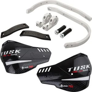 Tusk D-Flex Pro Adventure Handguards Silver Bar/Black Plastics 1 1/8" Bars for Honda CRF300LS 2023