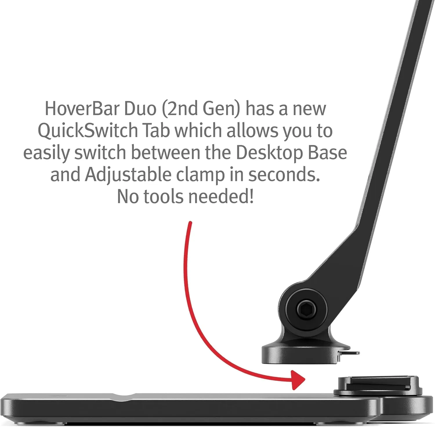 Twelve South HoverBar Duo iPad Stand (2nd Gen) - Adjustable Tablet Stand for Desk with Weighted Base & Clamp Attachment for Mounting, Tablet Holder, Foldable Tablet Desk Stand, Fits All iPads, Black