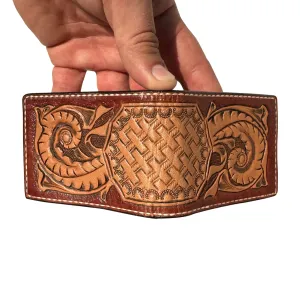 Two Pocket Engraved Money Clip Wallet