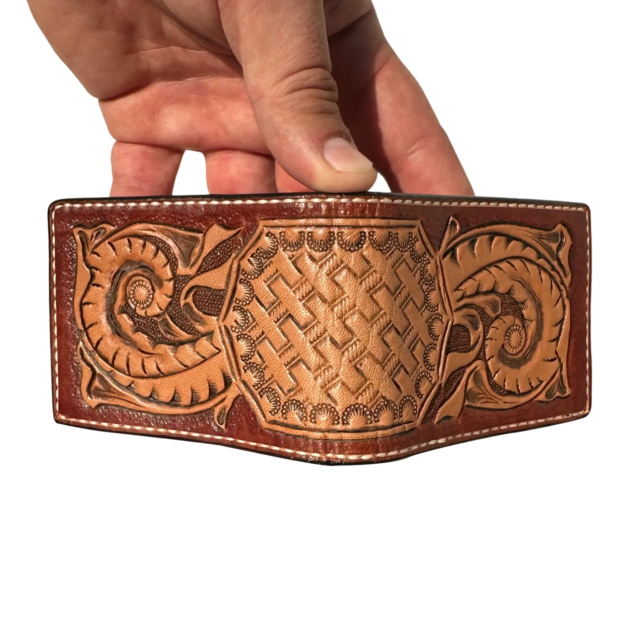Two Pocket Engraved Money Clip Wallet
