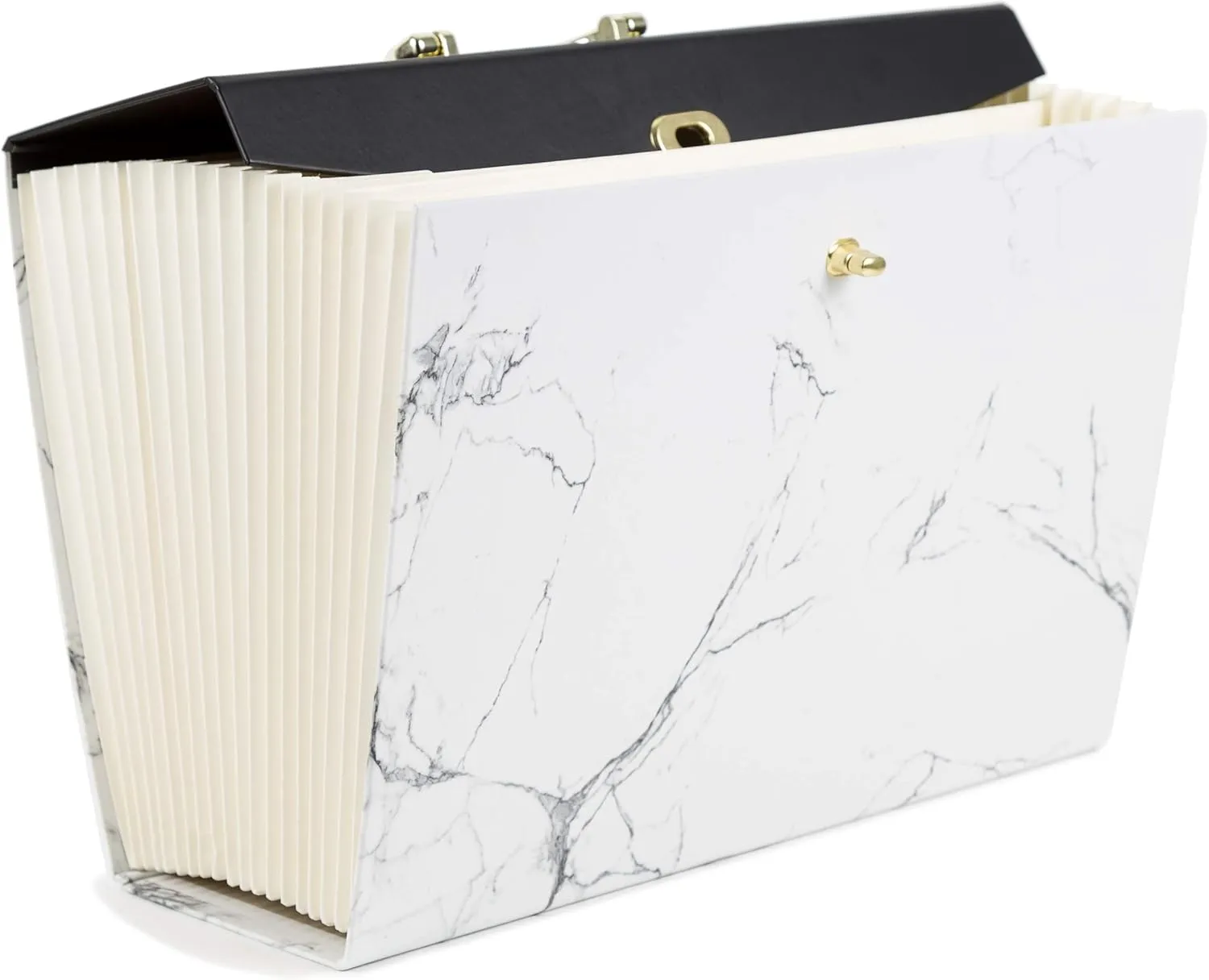 U Brands Fashion Expandable File Folder, Legal Size, 19 Pockets, Marble Print
