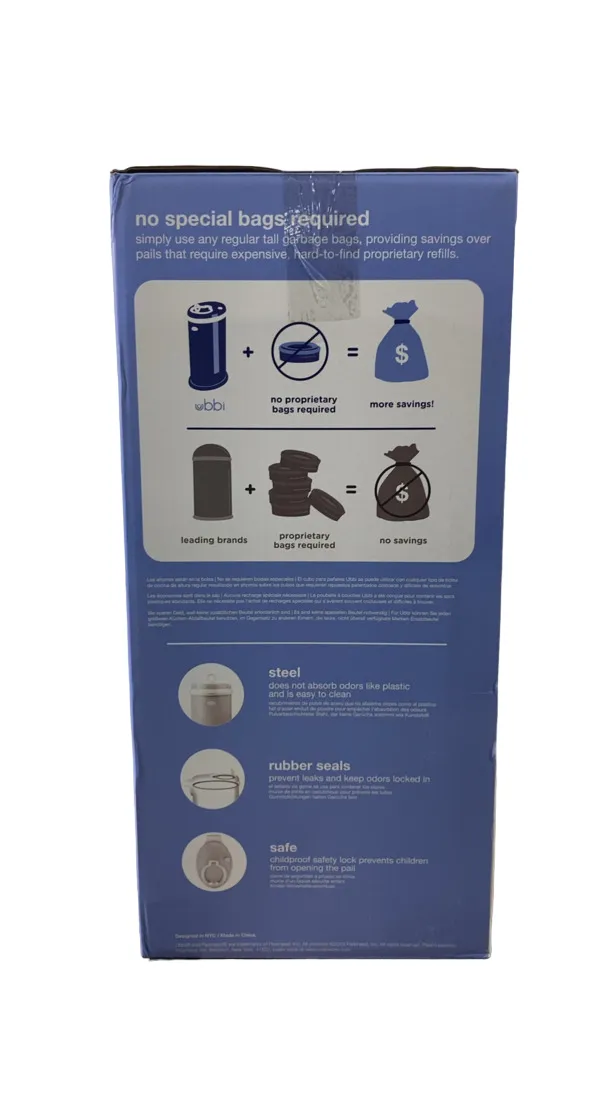 Ubbi Diaper Pail Value Gift Set, Grey