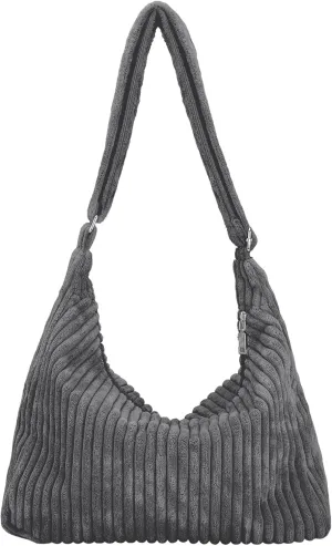 Ulisty Women Corduroy Hobo Bag Adjustable Strap Shoulder Bag Crossbody Bag Casual Purse Tote Bag Handbag
