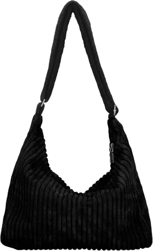 Ulisty Women Corduroy Hobo Bag Adjustable Strap Shoulder Bag Crossbody Bag Casual Purse Tote Bag Handbag