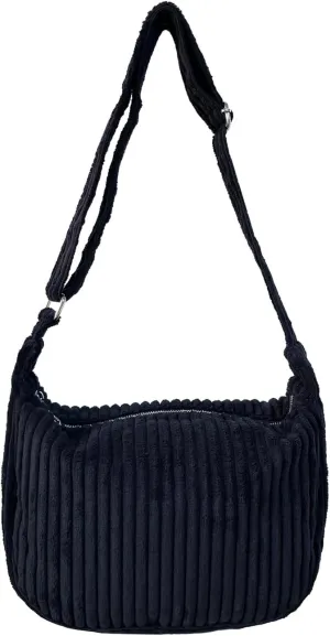 Ulisty Women Small Corduroy Hobo Bag Wide Strap Crossbody Bag Shoulder Bag Casual Handbag Daily Bag
