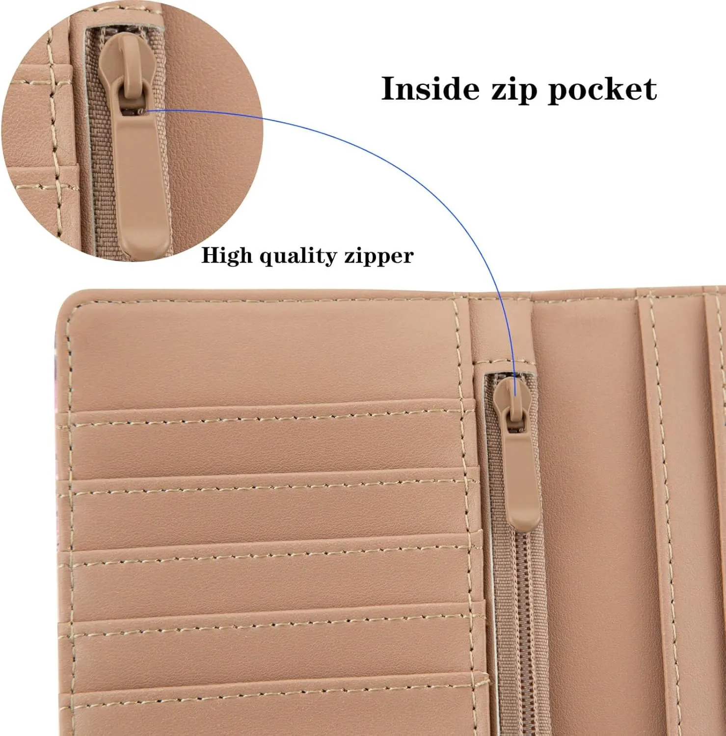 Ultra Slim Thin Leather Women Wallet Rfid Blocking Credit Card Holder Bifold Clutch (Blue Rose)