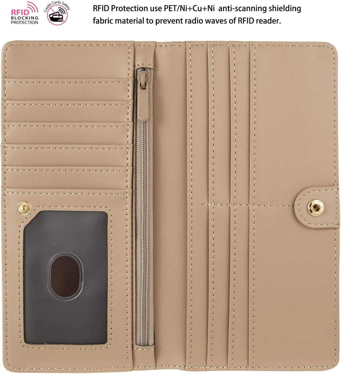 Ultra Slim Thin Leather Women Wallet Rfid Blocking Credit Card Holder Bifold Clutch (Blue Rose)