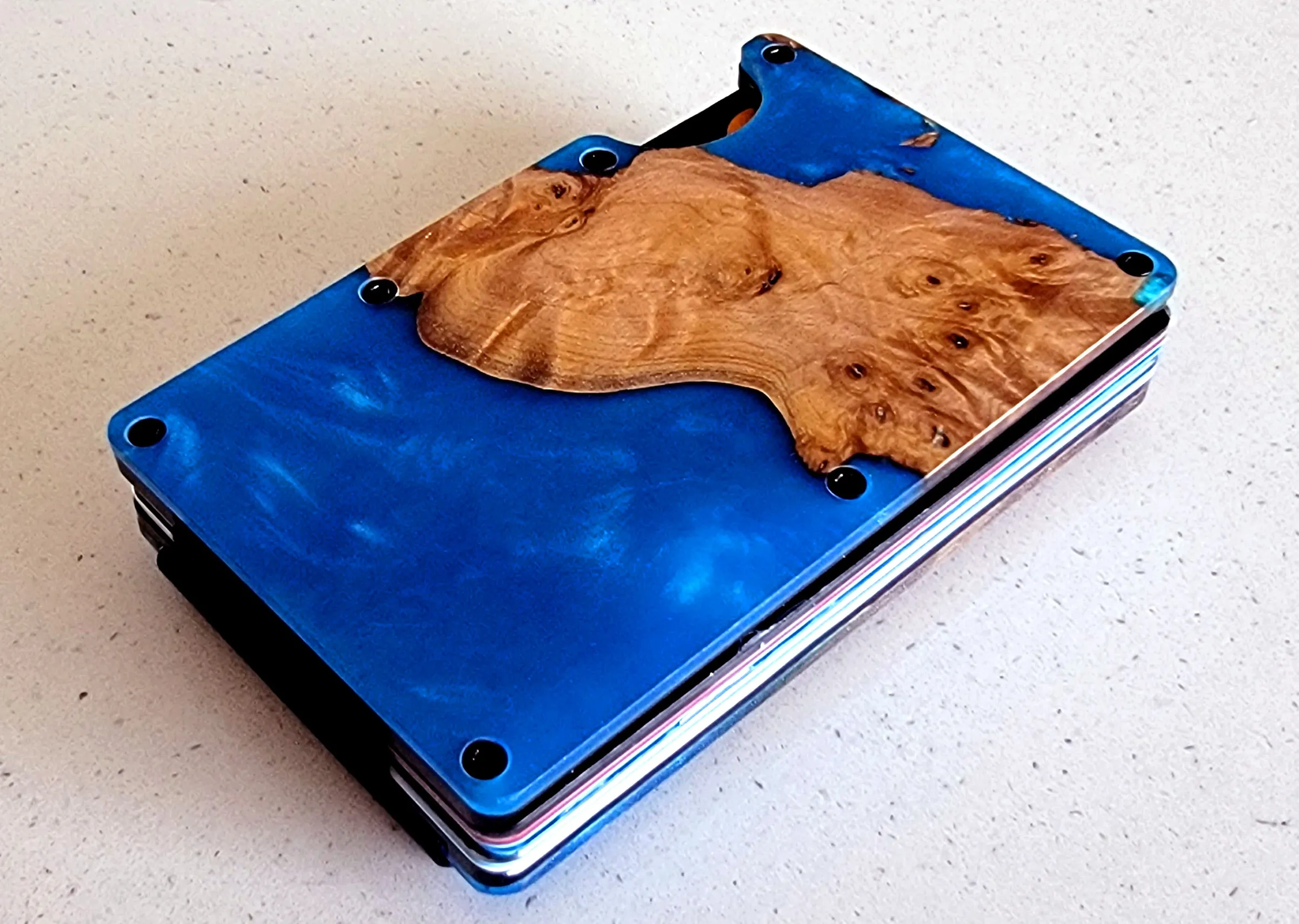 Ultra Thin Wood and Resin RFID Blocking Minimalist Wallet