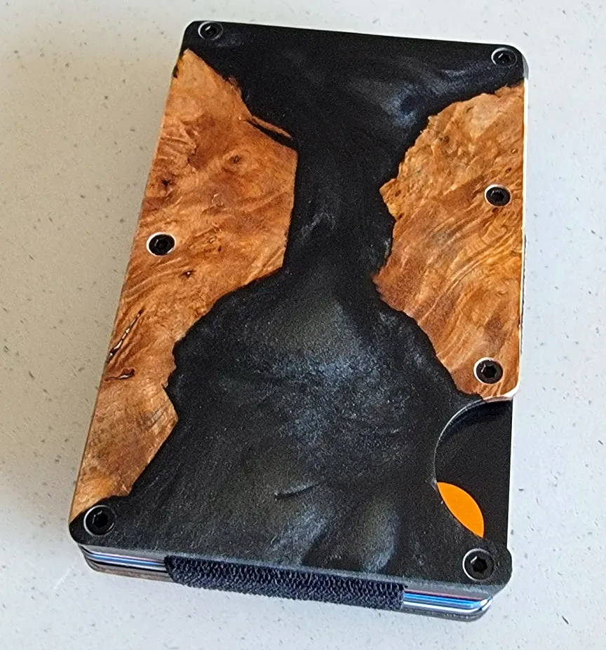 Ultra Thin Wood and Resin RFID Blocking Minimalist Wallet