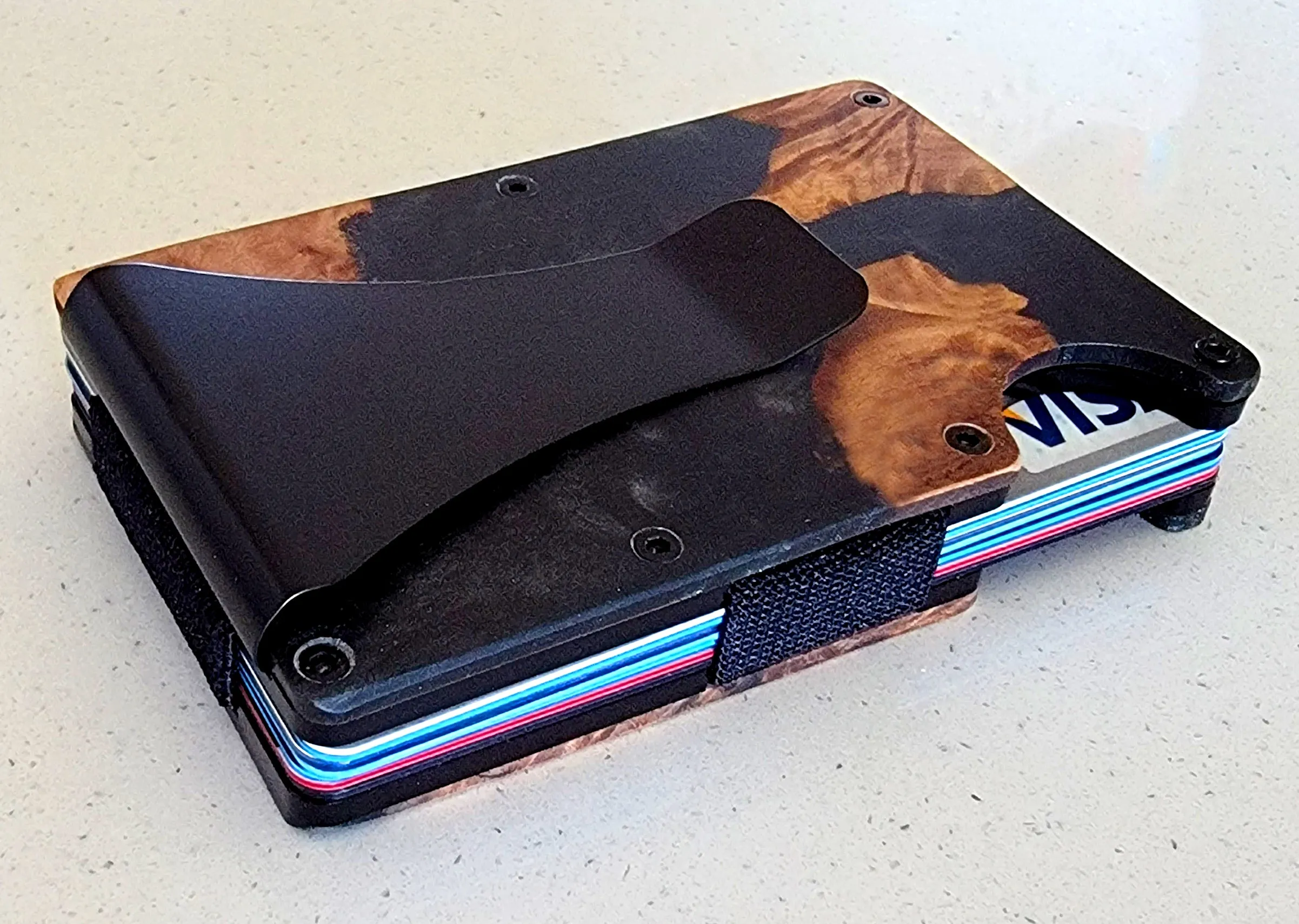 Ultra Thin Wood and Resin RFID Blocking Minimalist Wallet