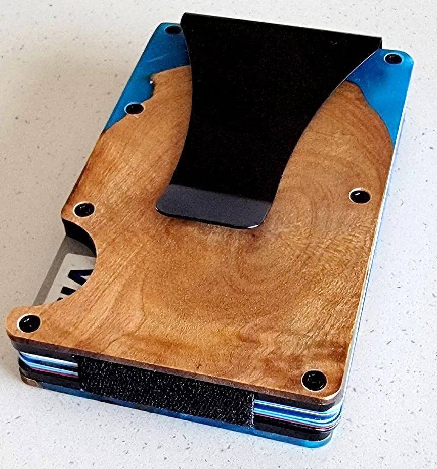 Ultra Thin Wood and Resin RFID Blocking Minimalist Wallet