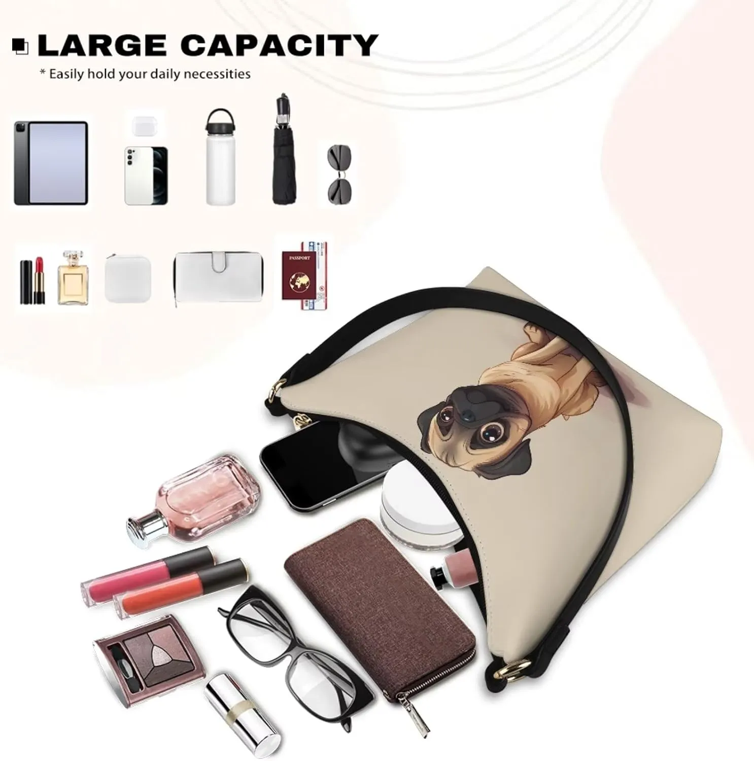 Underarm Shoulder Bag for Women Clutch Purse Handbag Pu Leather Tote Hobo Bag with Zipper Closure