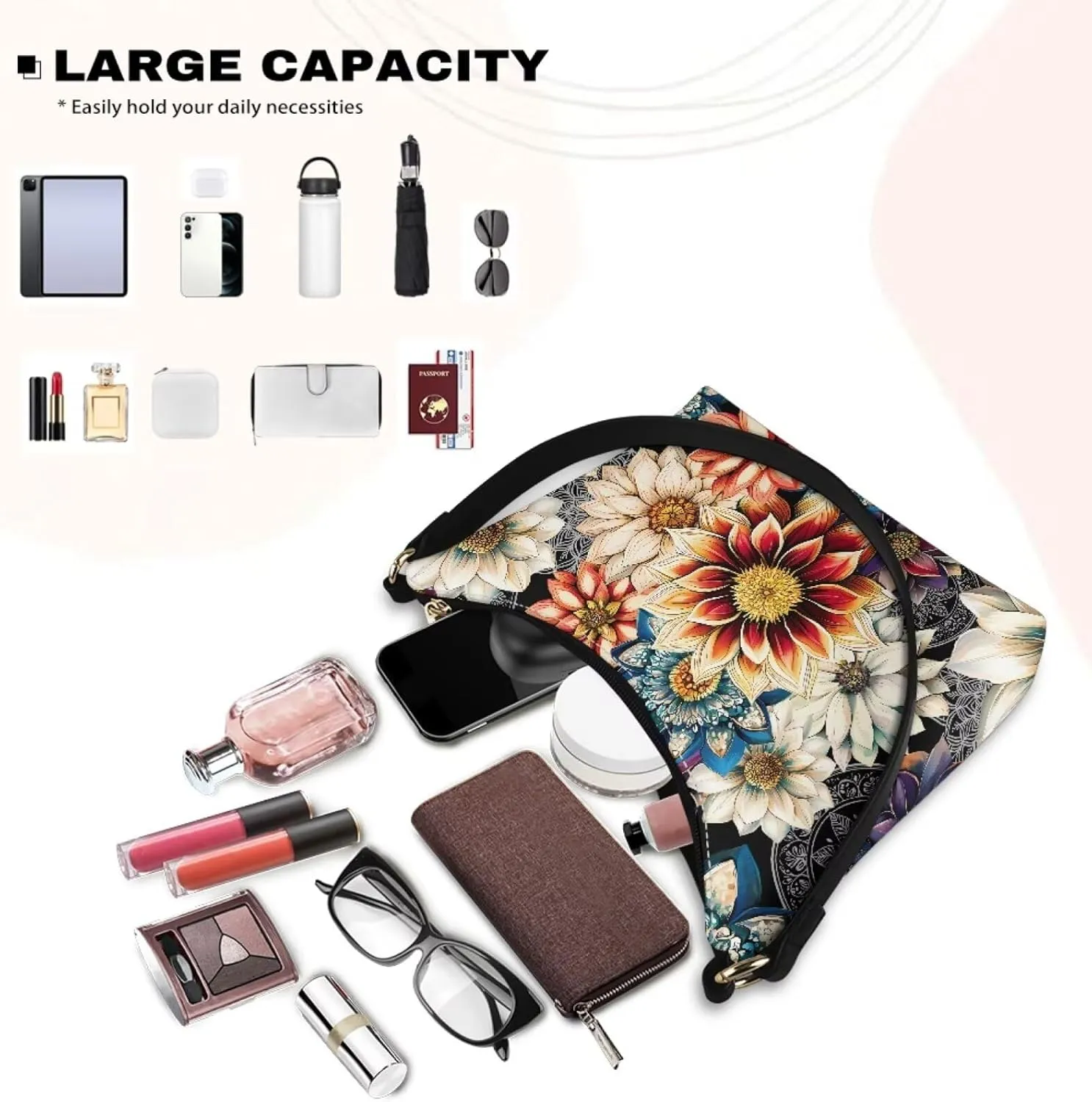 Underarm Shoulder Bag for Women Clutch Purse Handbag Pu Leather Tote Hobo Bag with Zipper Closure