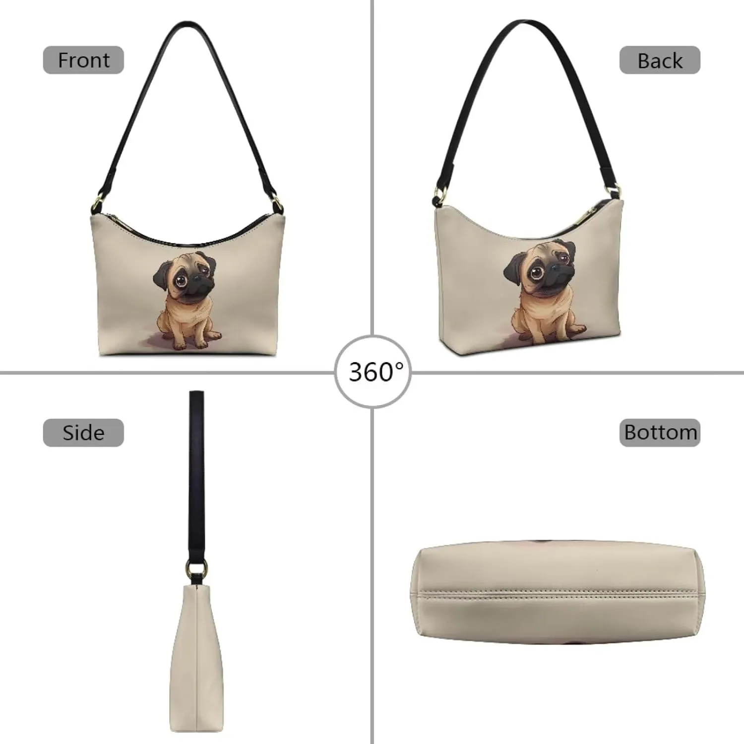 Underarm Shoulder Bag for Women Clutch Purse Handbag Pu Leather Tote Hobo Bag with Zipper Closure