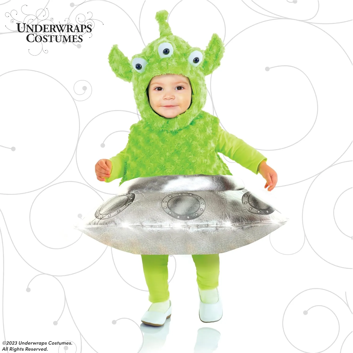 UNDERWRAPS unisex-baby Toddler's Cute Light Up Alien Ufo Costume - Out of This World Belly Babies