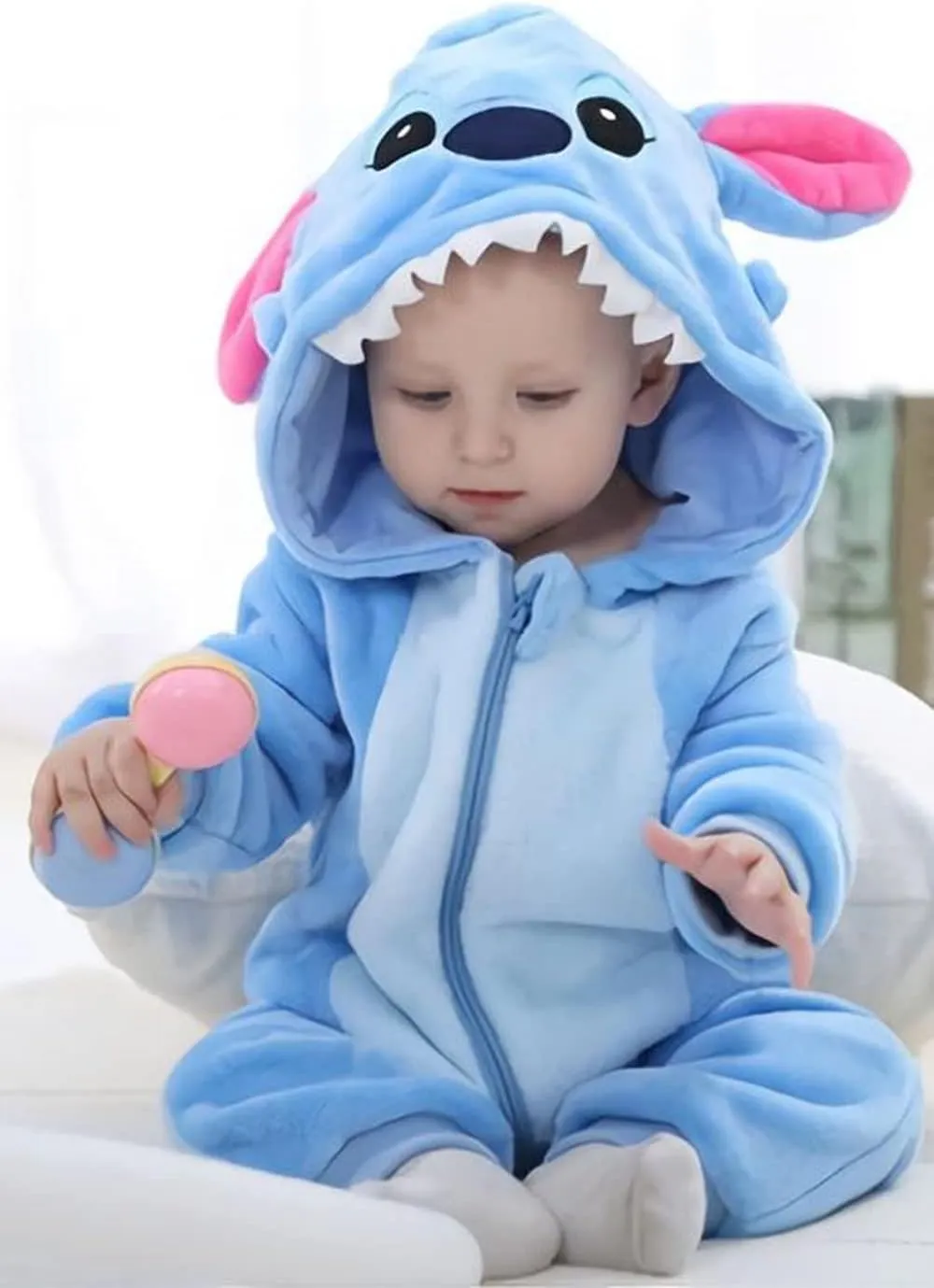Unisex Baby Flannel Romper Animal Onesie Costume Hooded Cartoon Outfit